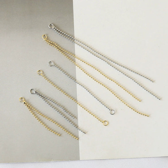 Copper Jewelry Accessories With Gold Peas Tassel Pendant And Double Hanging Chain Electroplated