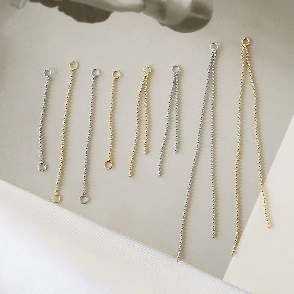 Copper Jewelry Accessories With Gold Peas Tassel Pendant And Double Hanging Chain Electroplated