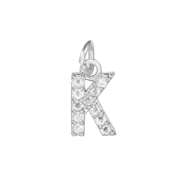 Copper Jewelry Accessories With Goldplated Electroplating Micro Inlaid Zircon And Letter Design