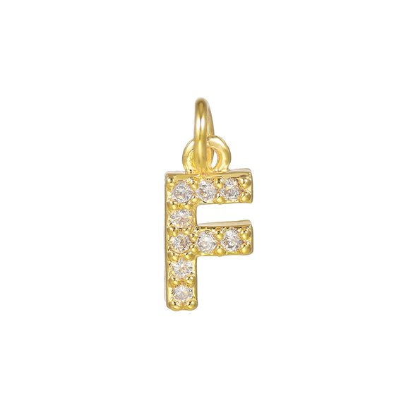Copper Jewelry Accessories With Goldplated Electroplating Micro Inlaid Zircon And Letter Design