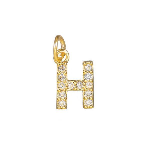 Copper Jewelry Accessories With Goldplated Electroplating Micro Inlaid Zircon And Letter Design