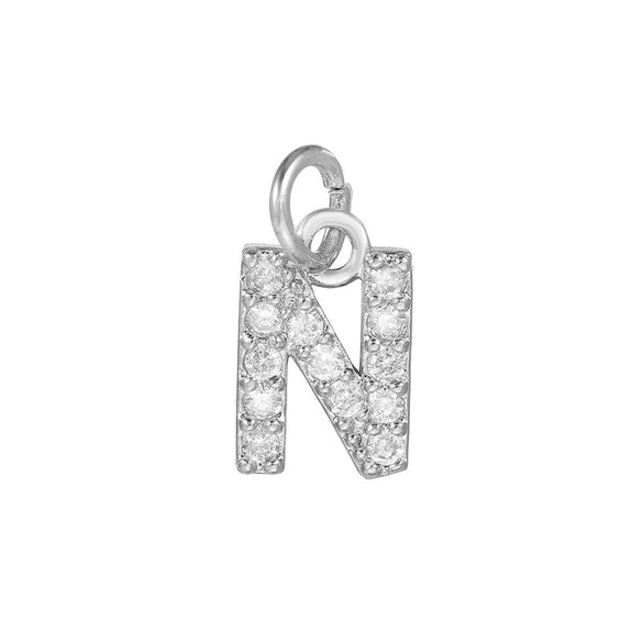 Copper Jewelry Accessories With Goldplated Electroplating Micro Inlaid Zircon And Letter Design