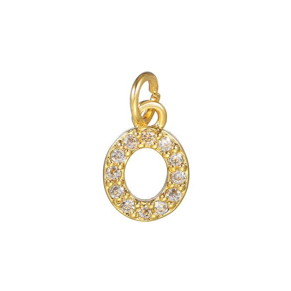 Copper Jewelry Accessories With Goldplated Electroplating Micro Inlaid Zircon And Letter Design