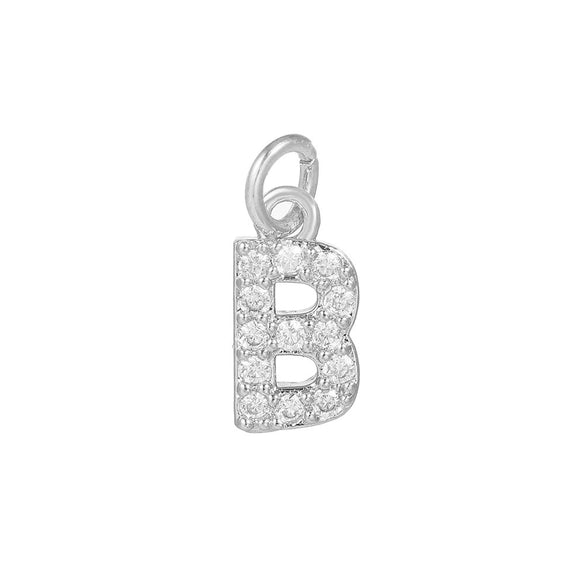 Copper Jewelry Accessories With Goldplated Electroplating Micro Inlaid Zircon And Letter Design