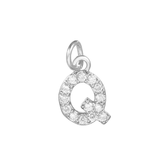 Copper Jewelry Accessories With Goldplated Electroplating Micro Inlaid Zircon And Letter Design