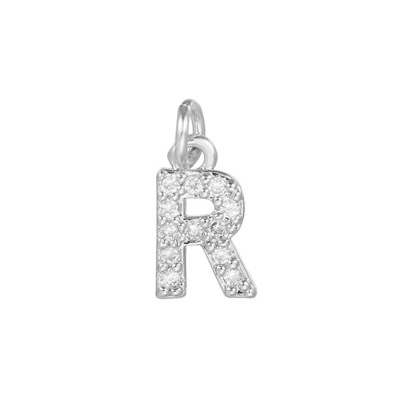 Copper Jewelry Accessories With Goldplated Electroplating Micro Inlaid Zircon And Letter Design