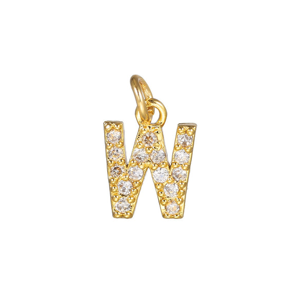 Copper Jewelry Accessories With Goldplated Electroplating Micro Inlaid Zircon And Letter Design