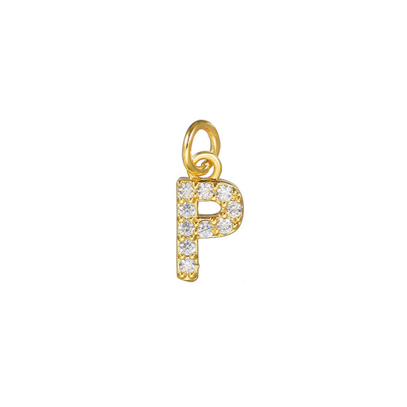 Copper Jewelry Accessories With Goldplated Electroplating Micro Inlaid Zircon And Letter Design