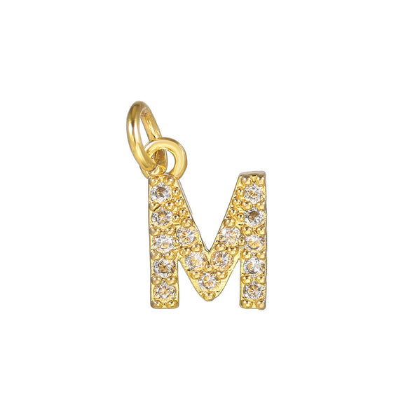 Copper Jewelry Accessories With Goldplated Electroplating Micro Inlaid Zircon And Letter Design