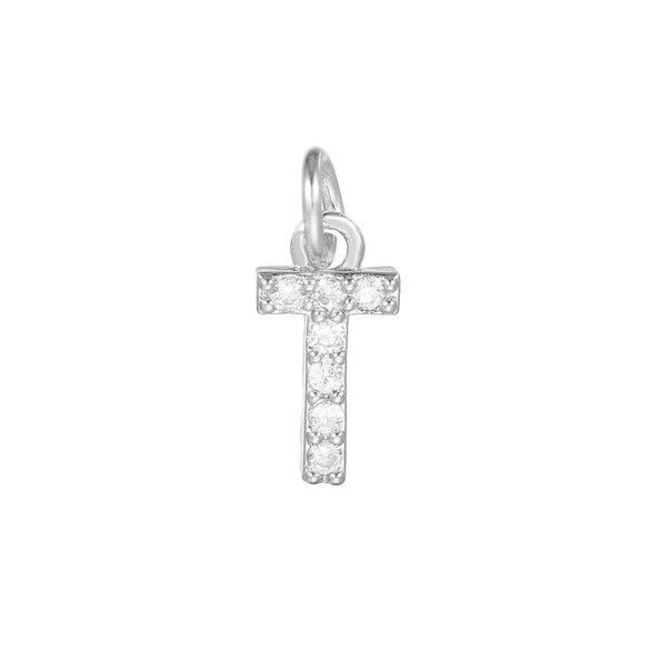 Copper Jewelry Accessories With Goldplated Electroplating Micro Inlaid Zircon And Letter Design