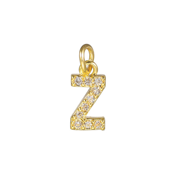 Copper Jewelry Accessories With Goldplated Electroplating Micro Inlaid Zircon And Letter Design