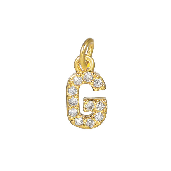 Copper Jewelry Accessories With Goldplated Electroplating Micro Inlaid Zircon And Letter Design
