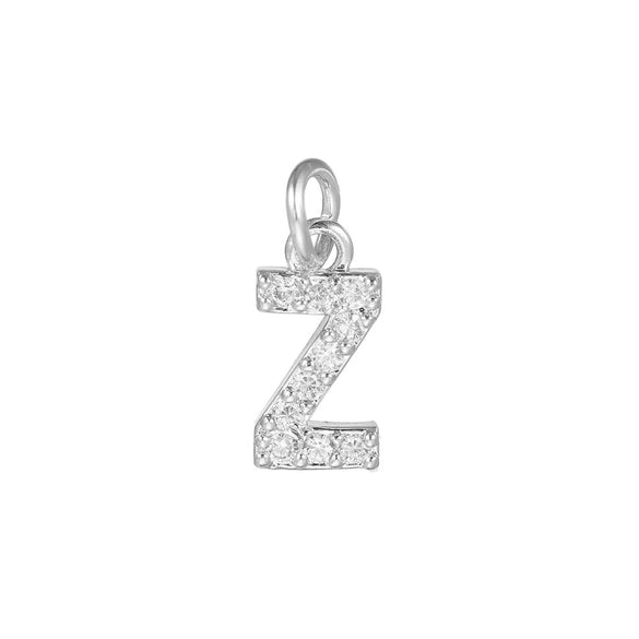Copper Jewelry Accessories With Goldplated Electroplating Micro Inlaid Zircon And Letter Design