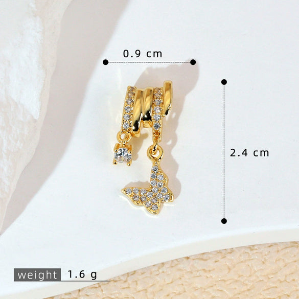 Copper Jewelry Diy Accessories Inlaid Zircon Tassel Spacer Beads Crystal Necklace Bracelet Electroplated Minimalist Plants Flowers Style