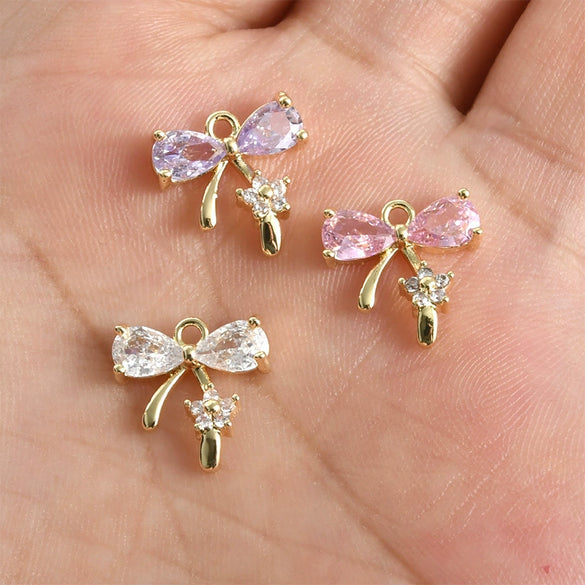 Copper Jewelry Electroplated Butterfly Flower Pendant Bracelet Necklace Earrings Accessories