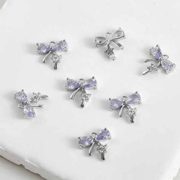 Copper Jewelry Electroplated Butterfly Flower Pendant Bracelet Necklace Earrings Accessories