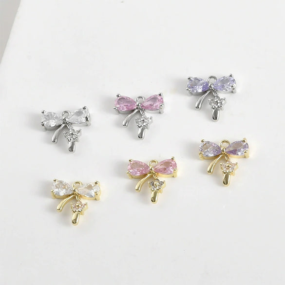 Copper Jewelry Electroplated Butterfly Flower Pendant Bracelet Necklace Earrings Accessories