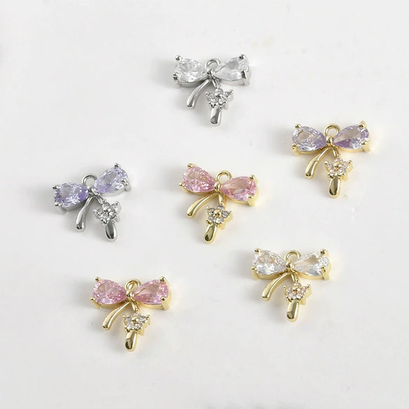 Copper Jewelry Electroplated Butterfly Flower Pendant Bracelet Necklace Earrings Accessories