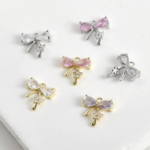 Copper Jewelry Electroplated Butterfly Flower Pendant Bracelet Necklace Earrings Accessories