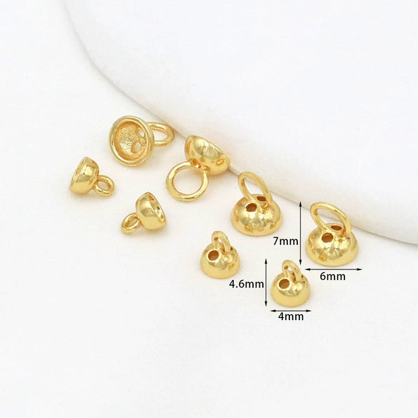 Copper Jewelry Electroplating Versatile Colorretaining Pearl Cap Closing Button For Bracelet Necklace Connection