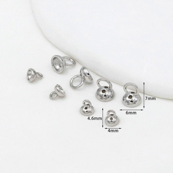 Copper Jewelry Electroplating Versatile Colorretaining Pearl Cap Closing Button For Bracelet Necklace Connection