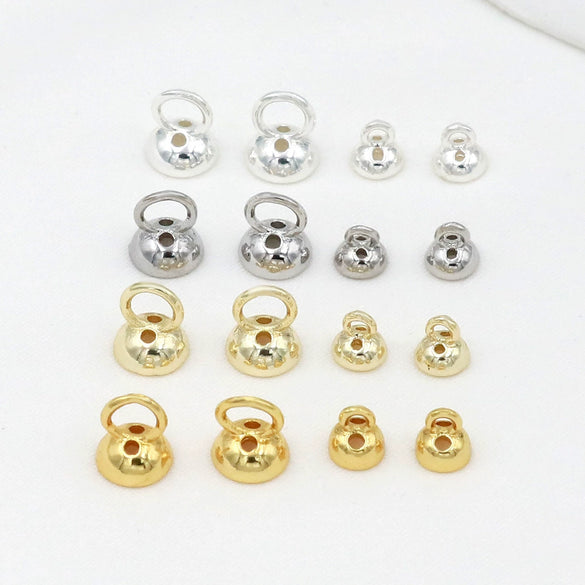 Copper Jewelry Electroplating Versatile Colorretaining Pearl Cap Closing Button For Bracelet Necklace Connection