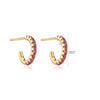 Copper Jewelry Goldplated Artificial Gemstones And Semiprecious Stones Microinlaid Geometric Cshaped Ladies Earrings