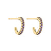 Copper Jewelry Goldplated Artificial Gemstones And Semiprecious Stones Microinlaid Geometric Cshaped Ladies Earrings