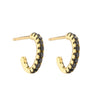 Copper Jewelry Goldplated Artificial Gemstones And Semiprecious Stones Microinlaid Geometric Cshaped Ladies Earrings