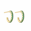 Copper Jewelry Goldplated Artificial Gemstones And Semiprecious Stones Microinlaid Geometric Cshaped Ladies Earrings