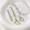 Copper Jewelry Line Pattern Ushaped Chain Electroplated Pearl Beaded Accessories