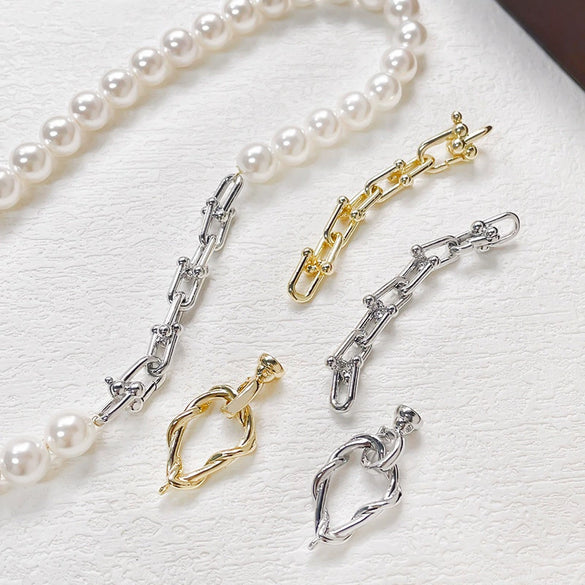 Copper Jewelry Line Pattern Ushaped Chain Electroplated Pearl Beaded Accessories