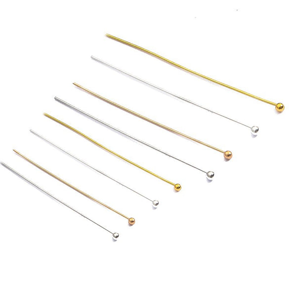 Copper Jewelry Making Materials For Handmade Headwear Hairpin Accessories Earrings Necklace With Electroplating Process And Round Ball Needle Style