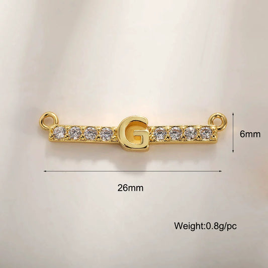 Copper Jewelry With Zircon Inlaid Letters Numbers Text Style Double Hanging Bracelet Necklace
