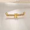 Copper Jewelry With Zircon Inlaid Letters Numbers Text Style Double Hanging Bracelet Necklace