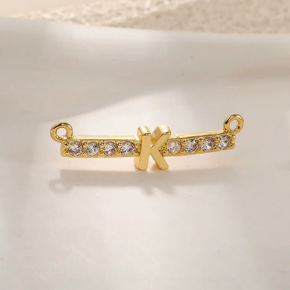 Copper Jewelry With Zircon Inlaid Letters Numbers Text Style Double Hanging Bracelet Necklace
