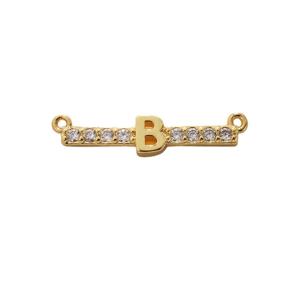 Copper Jewelry With Zircon Inlaid Letters Numbers Text Style Double Hanging Bracelet Necklace