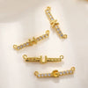Copper Jewelry With Zircon Inlaid Letters Numbers Text Style Double Hanging Bracelet Necklace