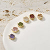 Copper 14K Gold Plated Colored Zirconium Inlaid Square Double Hanging Pendant Jewelry Accessories Material