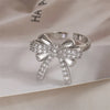 Copper K Gold Plated Elegant Simple Style Plating Inlay Bow Knot Zircon Open Rings