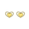 Copper 18K Gold Plated Hollow Heart Shape Women's Simple Allmatch Earrings Set With Diamonds