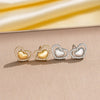 Copper 18K Gold Plated Hollow Heart Shape Women's Simple Allmatch Earrings Set With Diamonds