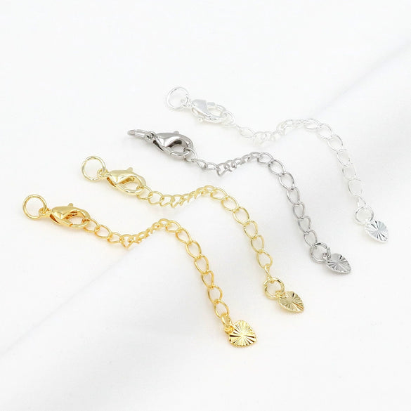 Copper 18K Gold Plated Lobster Buckle With Extended Chain And 14K Gold Tail Chain Handmade Necklace Coil Accessories