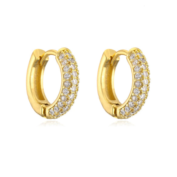 Copper 18K Gold Plated Microinlaid Zircon Geometric Women's Earrings