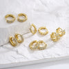 Copper 18K Gold Plated Microinlaid Zircon Geometric Women's Earrings