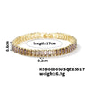 Copper K Gold Plated Rhodium Plated Inlay Lattice Zircon Bracelets