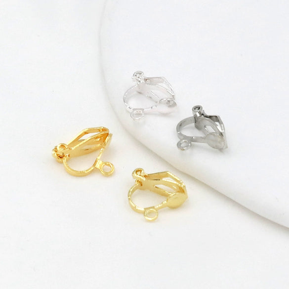 Copper 18K Gold Plated Triangle Ear Clip Diy Earrings Jewelry Accessories With Electroplating Treatment