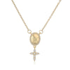 Copper 18K Gold Plated Zircon Cross Pendant Necklace Geometric Simple Women's Fashion Collarbone Chain