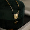 Copper 18K Gold Plated Zircon Cross Pendant Necklace Geometric Simple Women's Fashion Collarbone Chain
