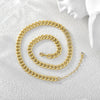 Copper 18K Gold Plated Zircon Rough Cuban Chain Necklace For Women With Geometric Styling